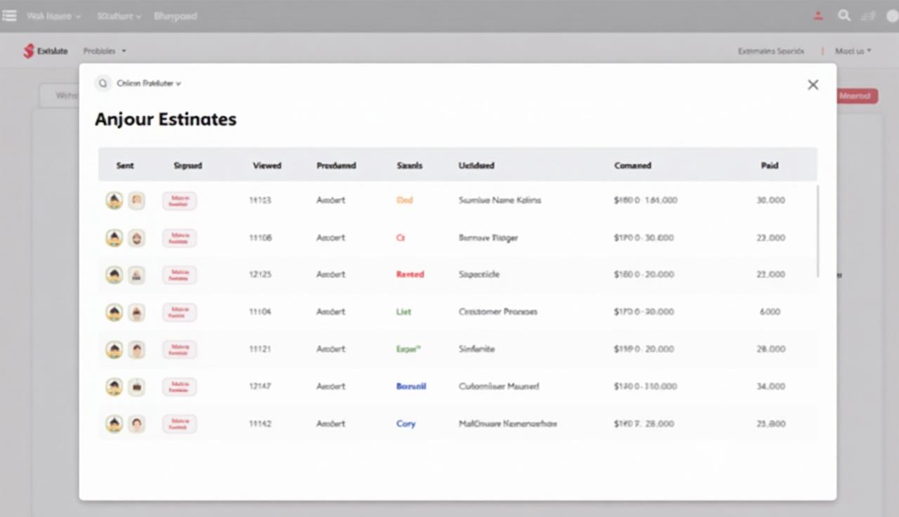 Estimate Dashboard - Track status, views, and conversions